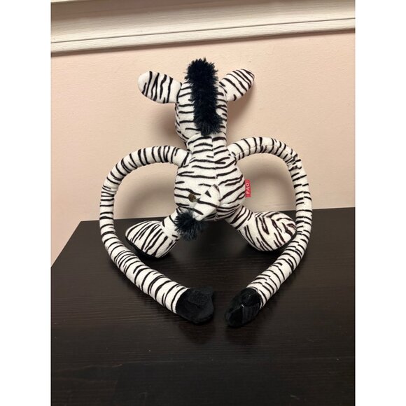 FAO Zebra Plush Toy With Adjustable Sliding Arms & Legs Black & White Striped - Picture 3 of 7
